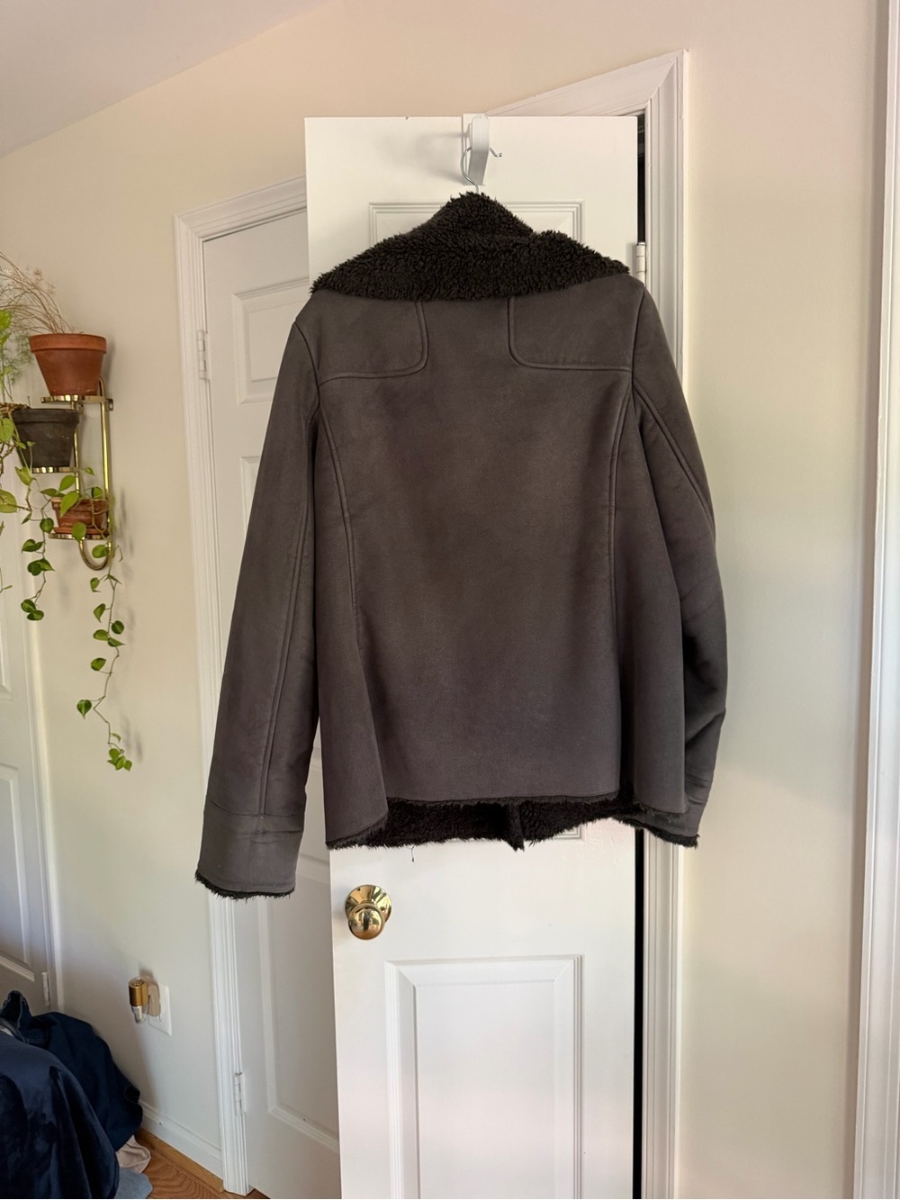 Jones New York Faux Shearling Jacket XL Brown Teddy Coat Minimal Luxe - Picture 12 of 12